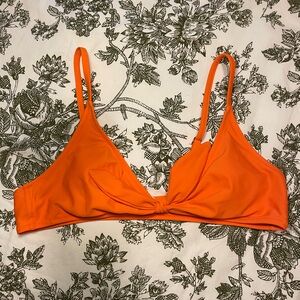 Orange Twist Front Bikini Top